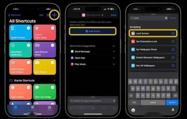 李沧苹果14锁屏维修店分享iPhone14升级iOS16.4后如何创建锁屏快捷方式 